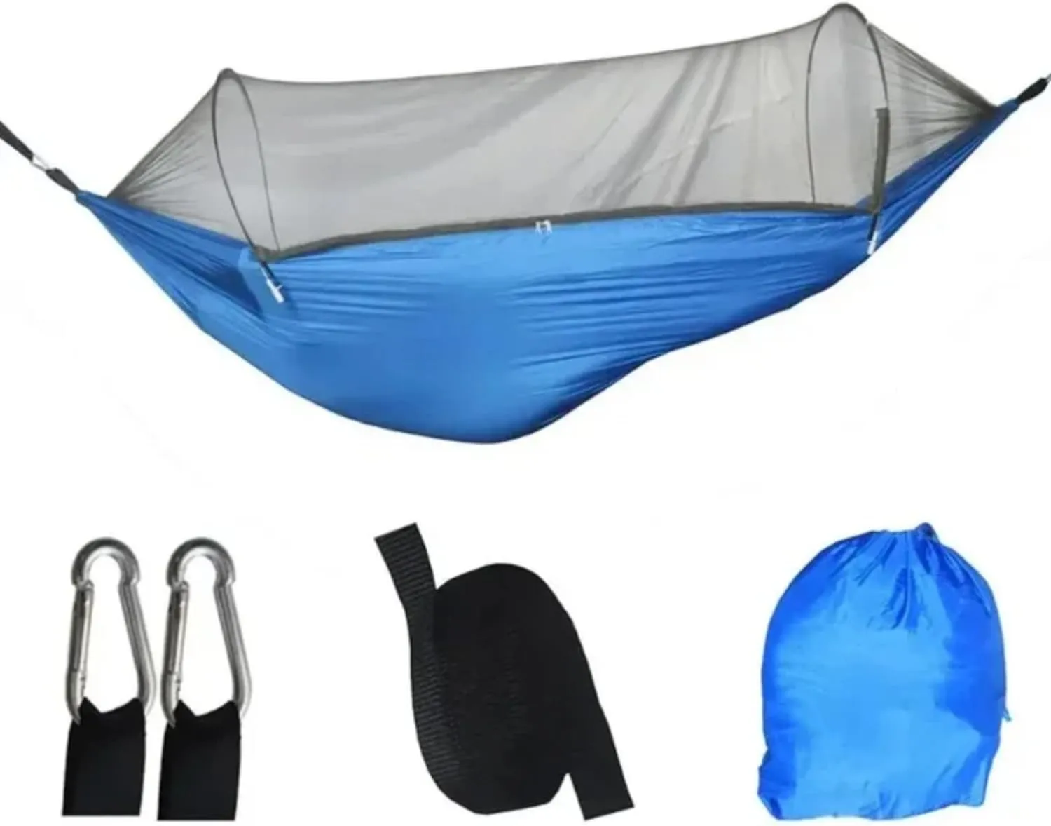 Outdoor Camping Hammock with Mosquito Net Lightweight Hanging Hammocks High Strength Parachute Fabric Hanging Bed Net 250x120cm