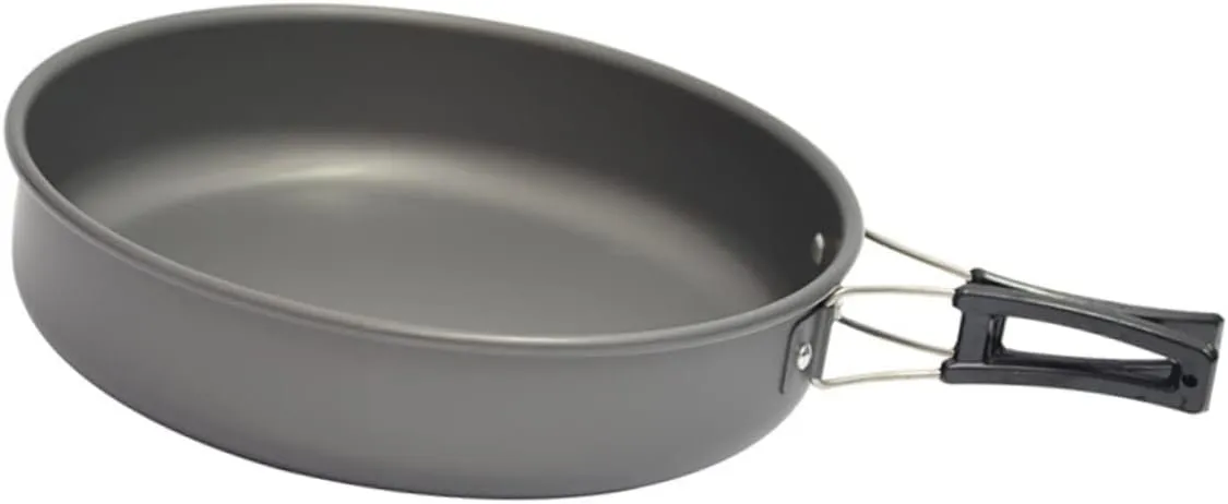 Outdoor Camping Non-Stick Frying Pan Aluminium Cooking Pot for Hiking and Picnics Folding Handle Design Lightweight and Cookware for People