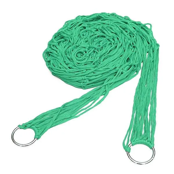 Outdoor Camping Nylon Hammock Hanging Mesh Net Sleeping Bed Green