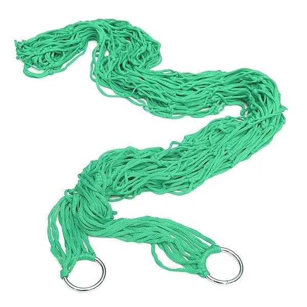 Outdoor Camping Nylon Hammock Hanging Mesh Net Sleeping Bed Green