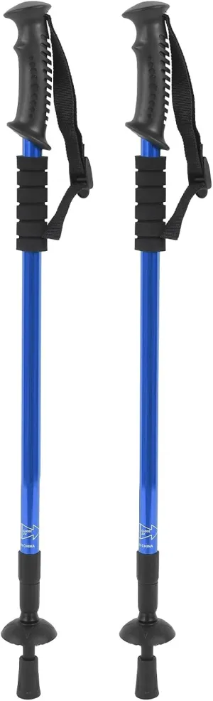 Outdoor Hiking Poles, Trekking Pole Set Walking Stick Camping Hiking Ski Pole Dashpot Telescopic Crutches(Blue)