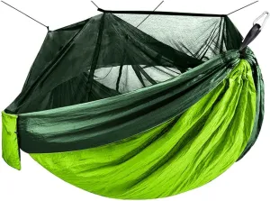 Outdoor Mosquito Net Camping Hammock 1-2 Person Parachute Picnic Hammock Portable Hanging Sleeping Hammock Swing Hammock (Color : Vert) (Vert)