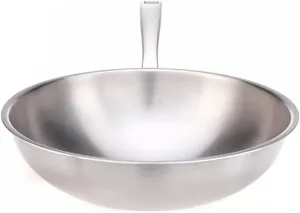 Outdoor Titanium Cooking Wok Large Capacity Cookware Ultralight Portable Pot Non-Stick for Camping Hiking Travel Picnic (A 550x320x156mm) (A 550x320x156mm)