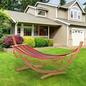 Outsunny Brazilian Hammock Portable Hammock Load Capacity Up to 440
