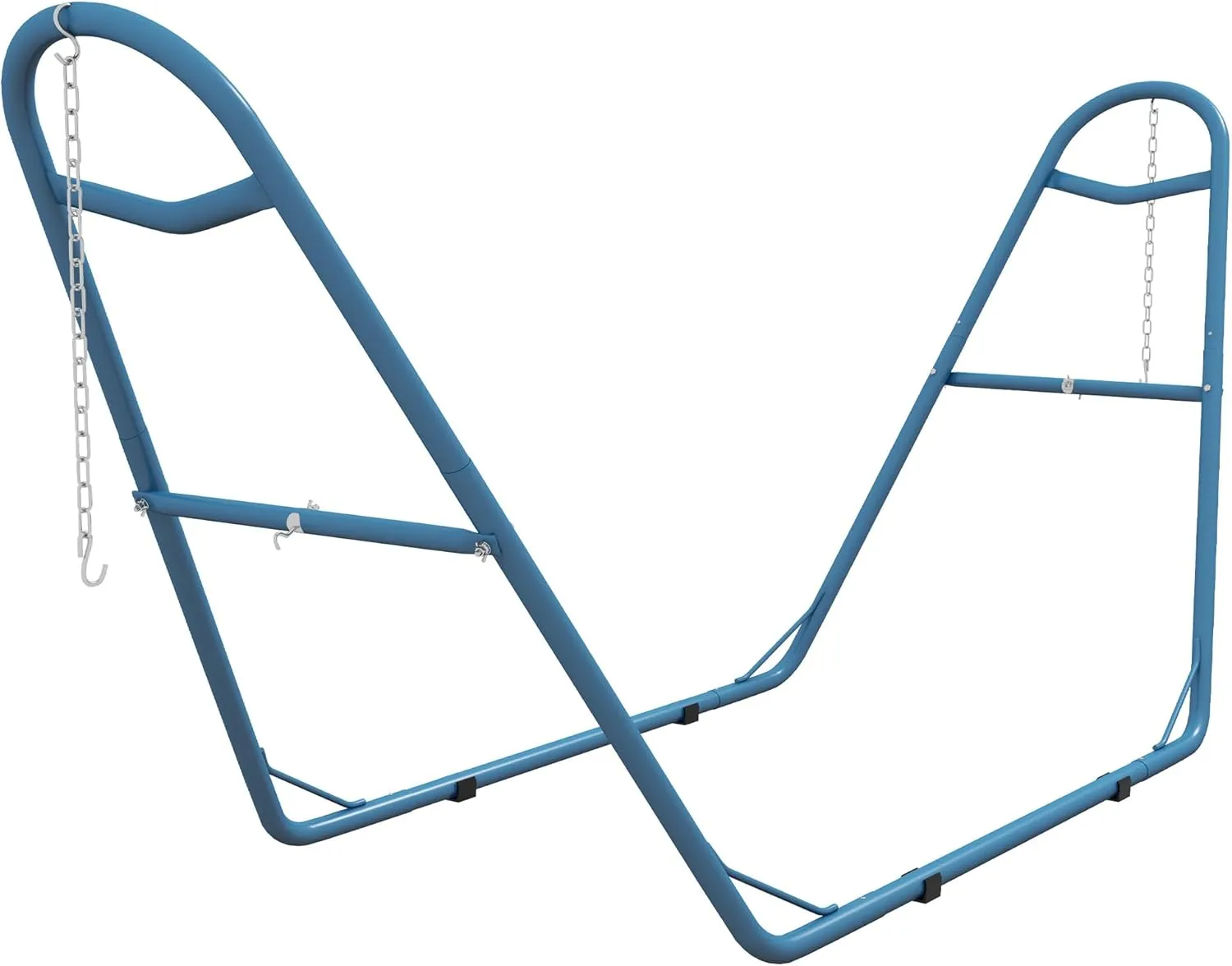 Outsunny Hammock Stand for 2 Person, Portable Adjustable Steel Frame Hammock Stand with Weather Resistant Finish, for 9-14ft Hammocks, 10.3', 550 lbs. Capacity, Blue