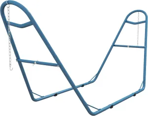 Outsunny Hammock Stand for 2 Person, Portable Adjustable Steel Frame Hammock Stand with Weather Resistant Finish, for 9-14ft Hammocks, 10.3', 550 lbs. Capacity, Blue