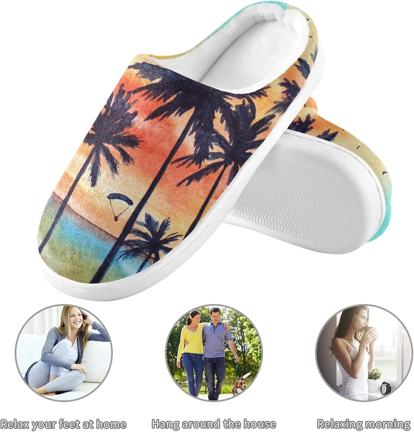 Oyihfvs Unisex Memory Foam Warm Slippers Comfort Soft Casual Shoes for Indoor Outdoor S-XXXL