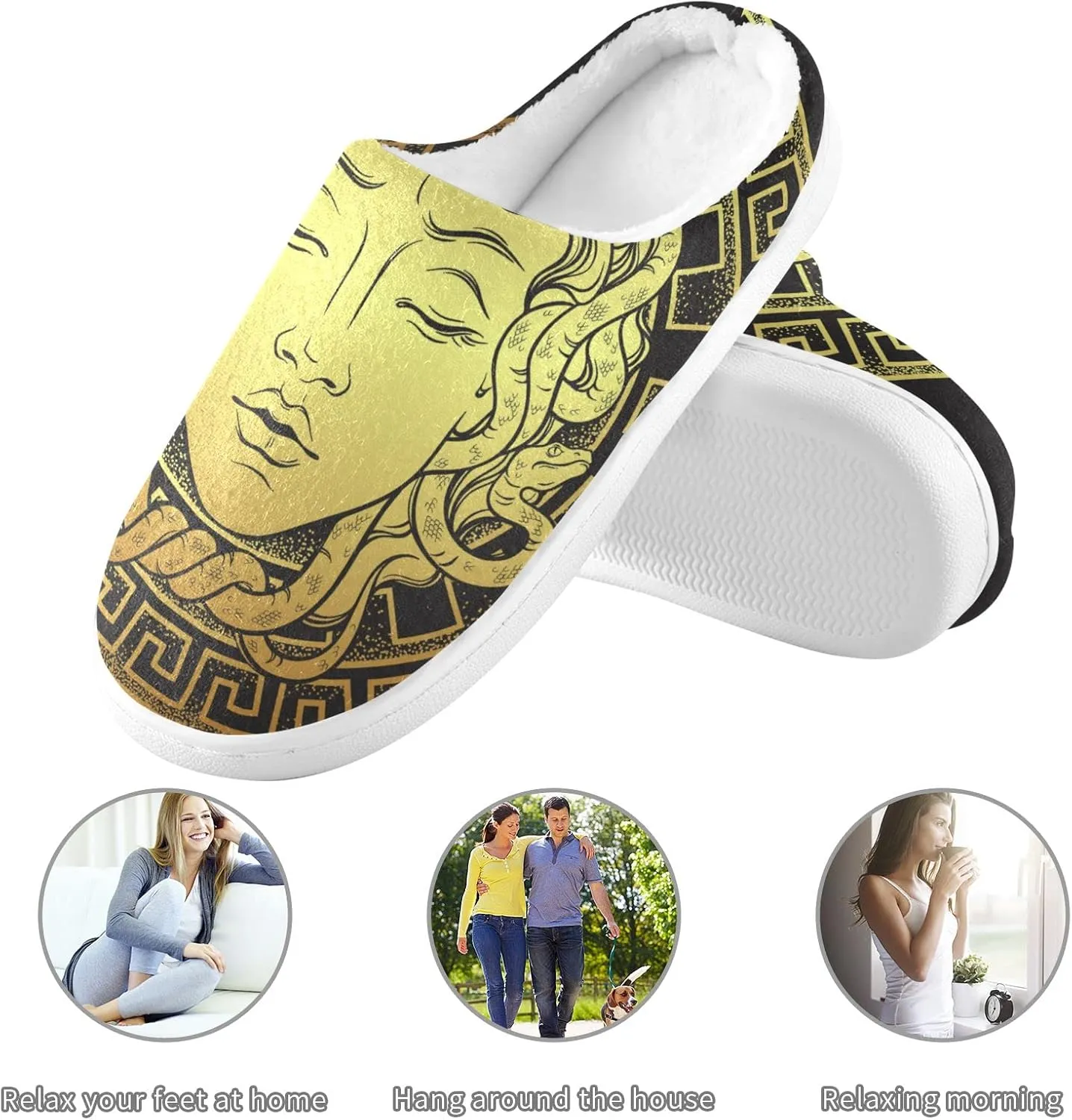 Oyihfvs Unisex Memory Foam Warm Slippers Comfort Soft Casual Shoes for Indoor Outdoor S-XXXL