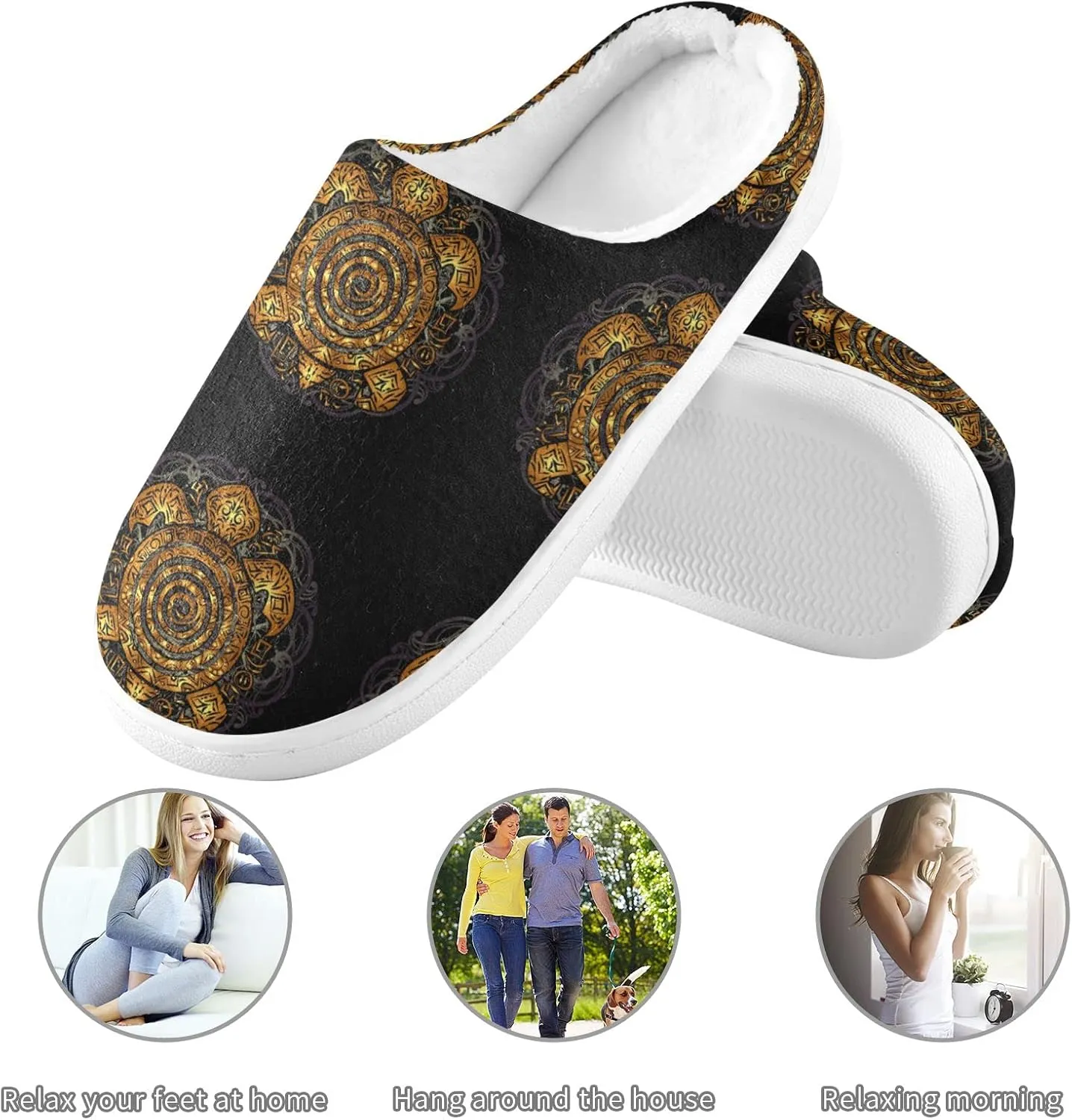 Oyihfvs Unisex Memory Foam Warm Slippers Comfort Soft Casual Shoes for Indoor Outdoor S-XXXL