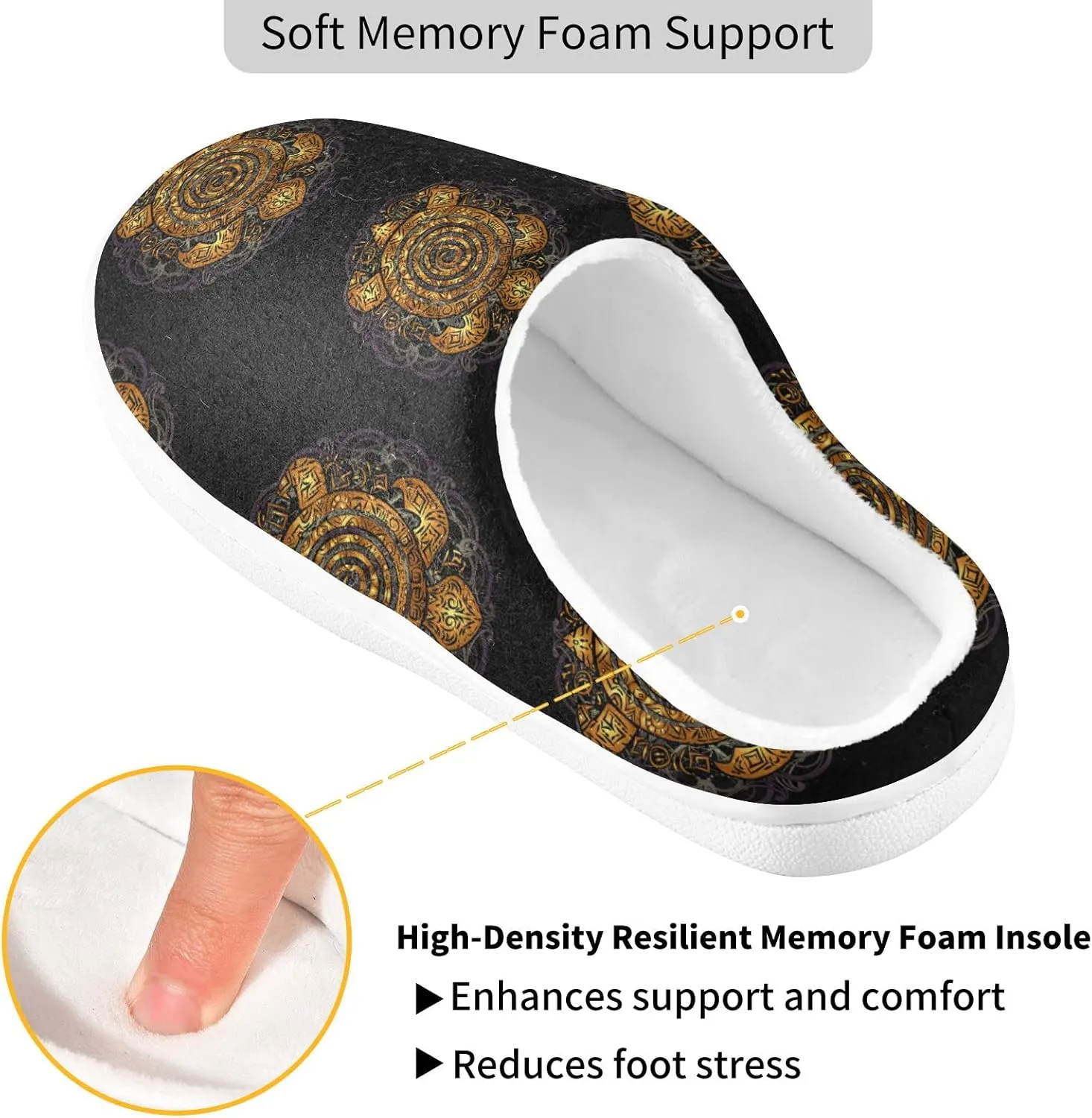 Oyihfvs Unisex Memory Foam Warm Slippers Comfort Soft Casual Shoes for Indoor Outdoor S-XXXL