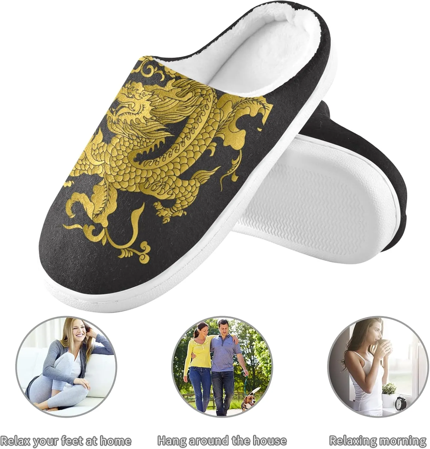 Oyihfvs Unisex Memory Foam Warm Slippers Comfort Soft Casual Shoes for Indoor Outdoor S-XXXL