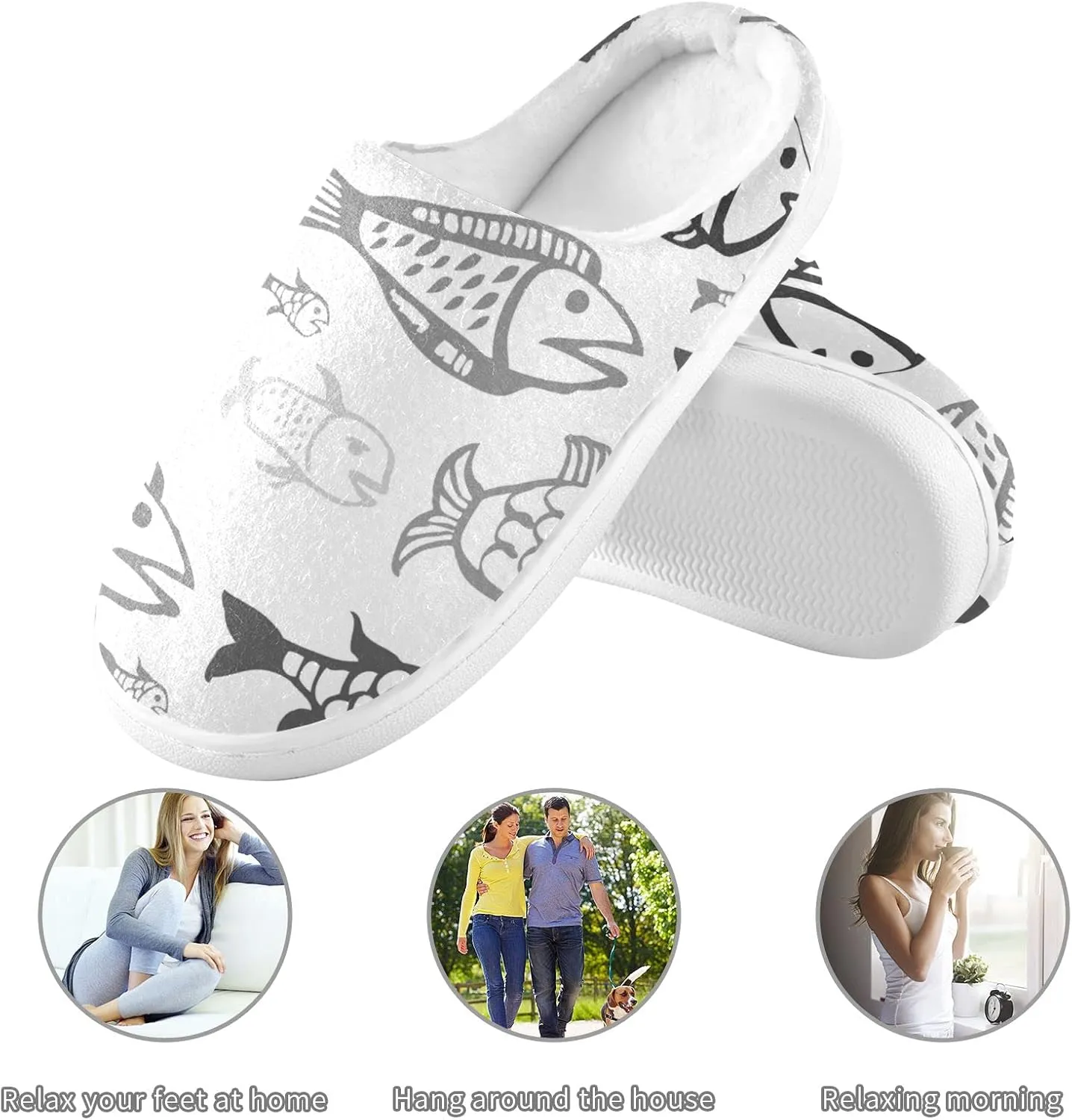 Oyihfvs Unisex Memory Foam Warm Slippers Comfort Soft Casual Shoes for Indoor Outdoor S-XXXL