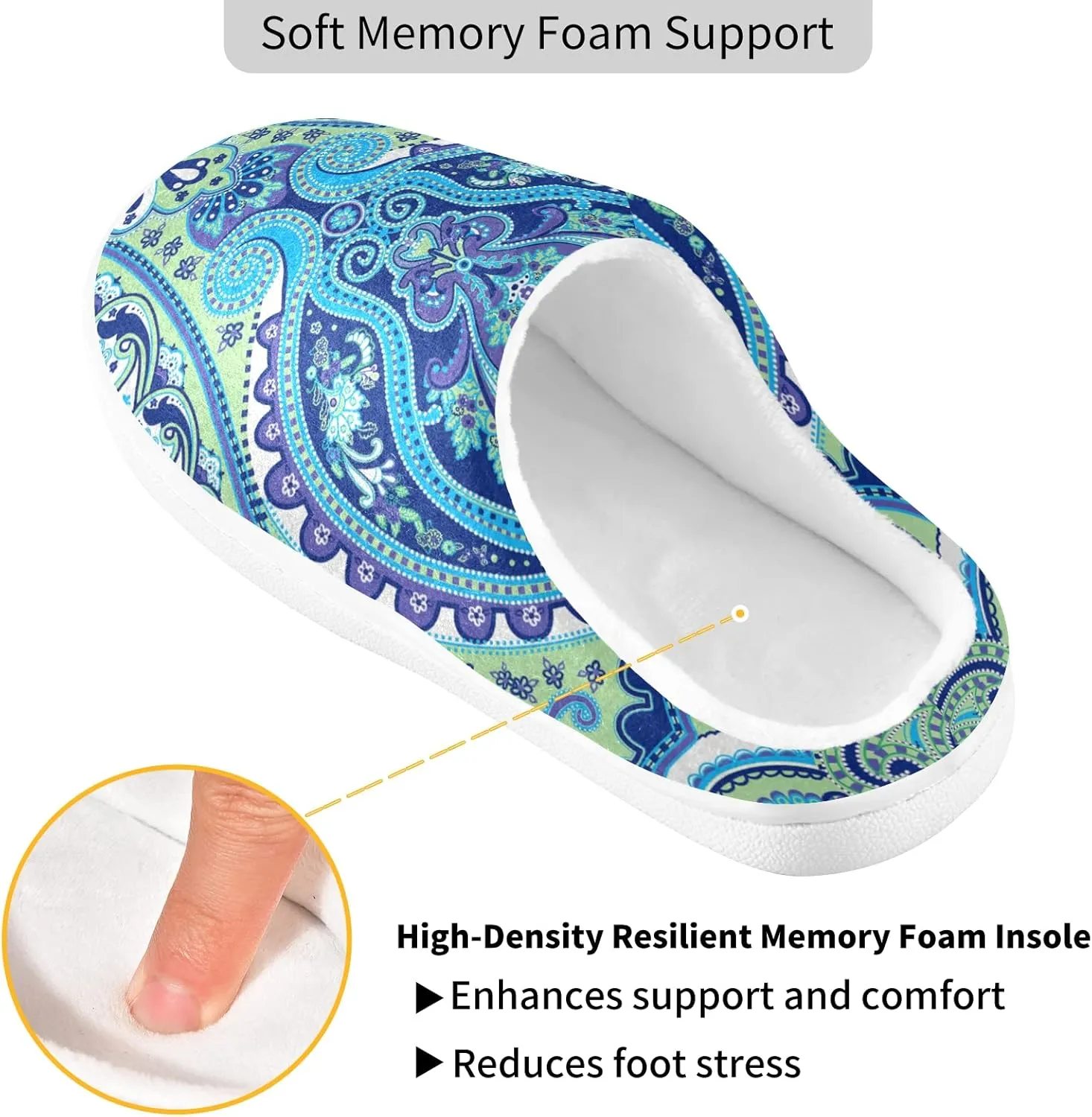 Oyihfvs Unisex Memory Foam Warm Slippers Comfort Soft Casual Shoes for Indoor Outdoor S-XXXL