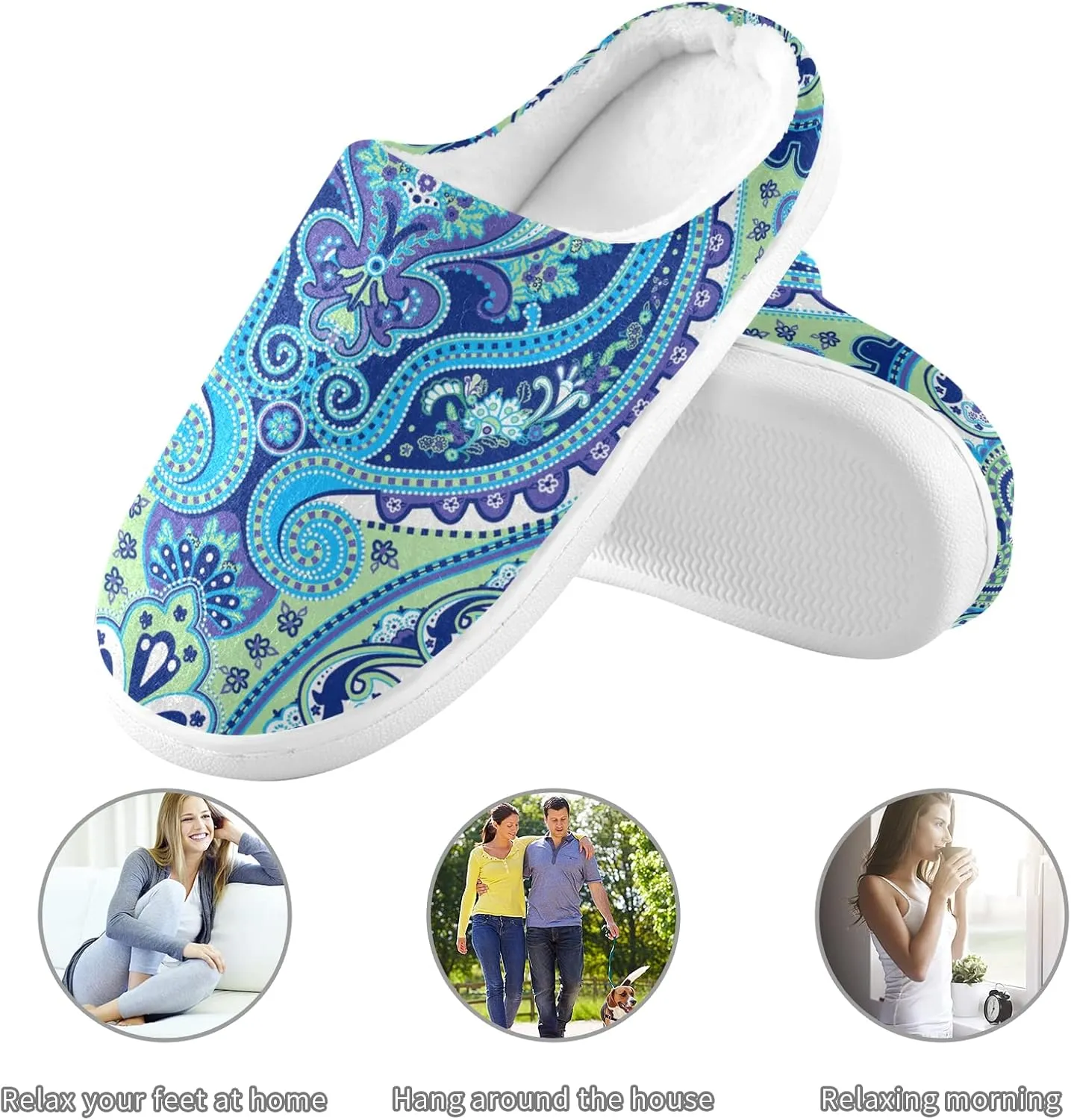 Oyihfvs Unisex Memory Foam Warm Slippers Comfort Soft Casual Shoes for Indoor Outdoor S-XXXL
