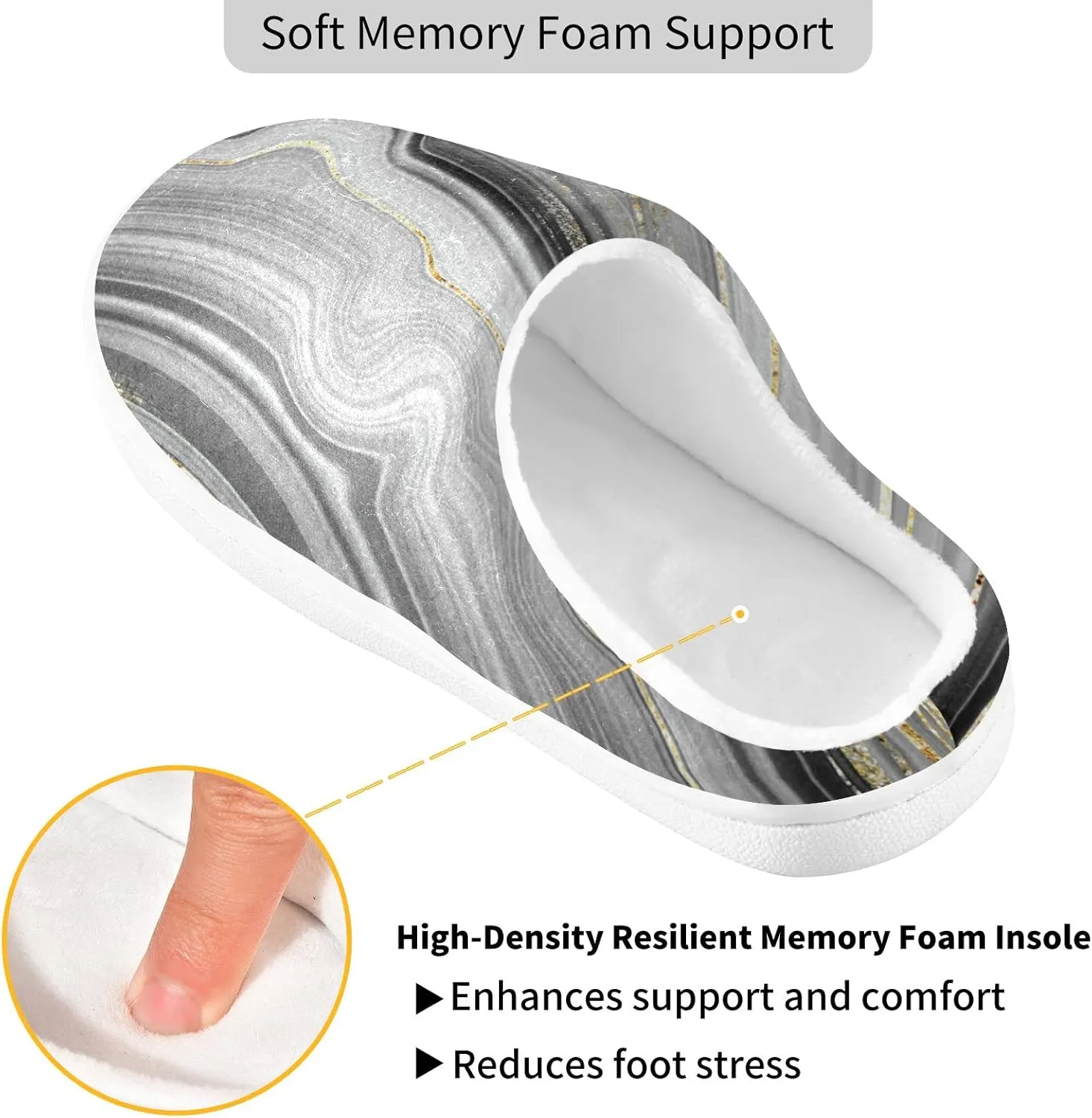 Oyihfvs Unisex Memory Foam Warm Slippers Comfort Soft Casual Shoes for Indoor Outdoor S-XXXL