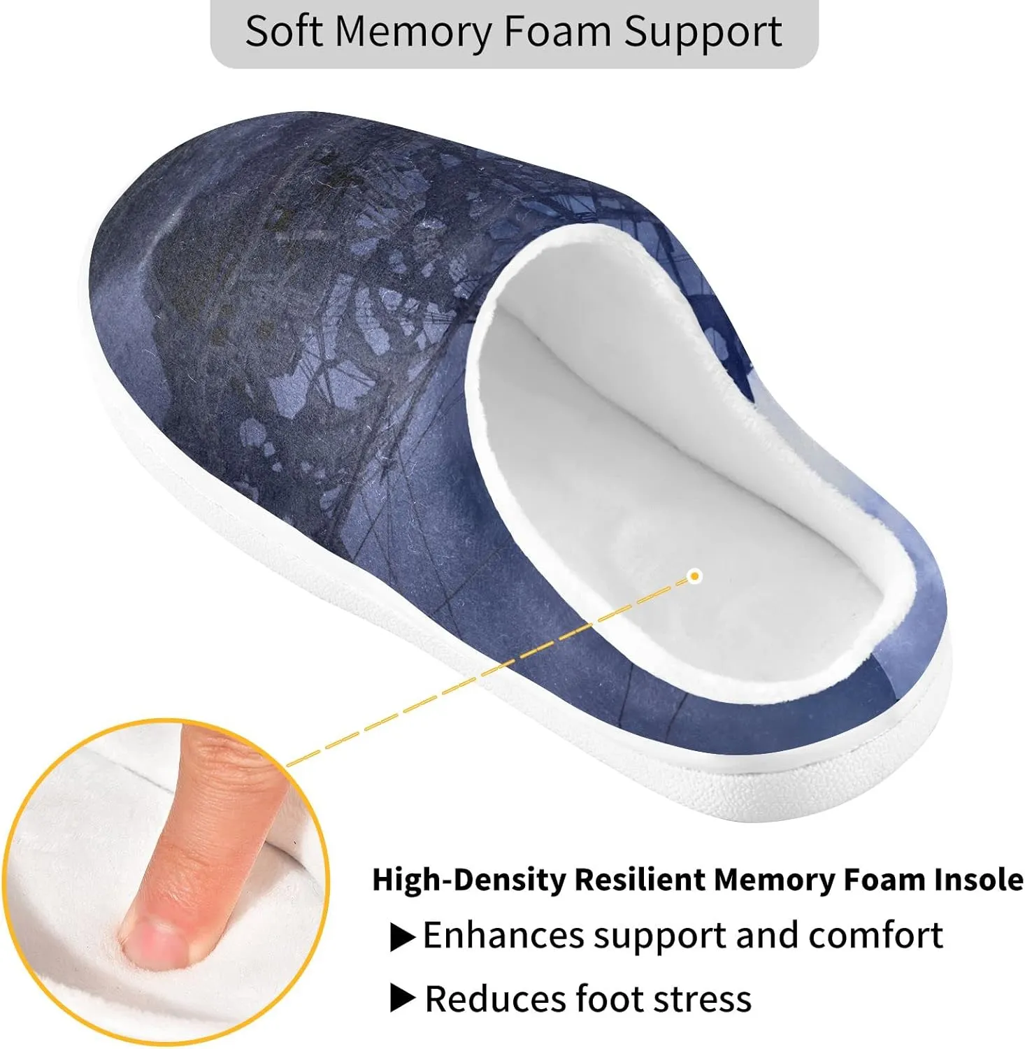 Oyihfvs Unisex Memory Foam Warm Slippers Comfort Soft Casual Shoes for Indoor Outdoor S-XXXL