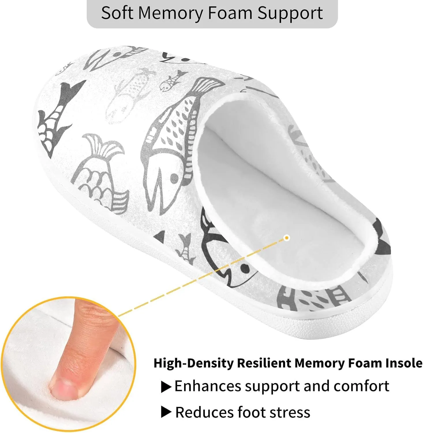 Oyihfvs Unisex Memory Foam Warm Slippers Comfort Soft Casual Shoes for Indoor Outdoor S-XXXL