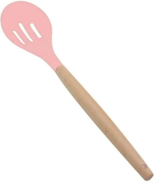 P-Plus International Silicone Cooking Spoon – BPA-Free, Heat-Resistant & Non-Stick (Pink)