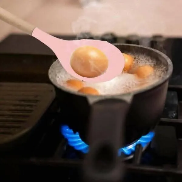 P-Plus International Silicone Cooking Spoon – BPA-Free, Heat-Resistant & Non-Stick (Pink)