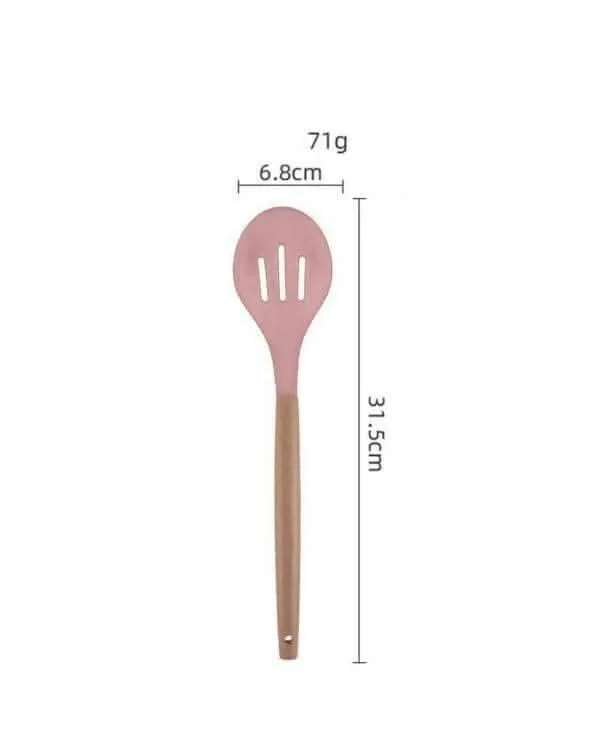 P-Plus International Silicone Cooking Spoon – BPA-Free, Heat-Resistant & Non-Stick (Pink)