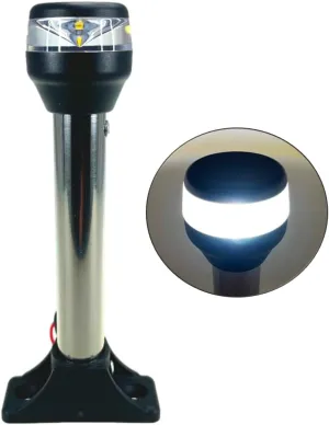 Pactrade Marine Boat LED All Round Anchor Navigation Light Black Housing Nature White LED 2NM Surface Mount 10-30VDC 120LM IP:65 Durable Pole CE RoHS Certified (6 inches)