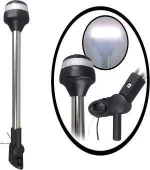 Pactrade Marine Boat Pontoon LED All Round Anchor Fold Down Light SS Pole 10-30V 9-1/2''H 2NM USCG A16 Certified