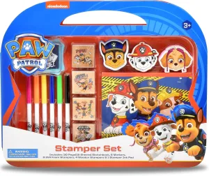 PAW Patrol Coloring Stamper and Activity Set, Mess Free Craft Kit for Toddlers and Kids, Drawing Art Supplies Included Sketch Book, 6 Color Markers, 3 Foam and 4 Wooden Stampers