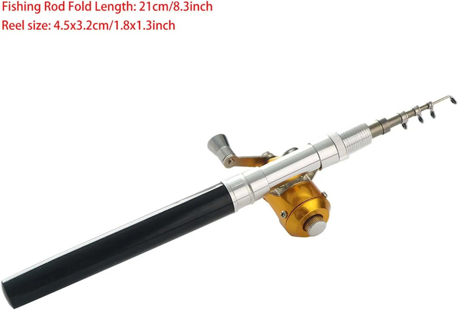 Pen Fishing Pole Kit, Mini Portable Telescopic Pocket Pen Shape Fishing Rod Pole with Fishing Reel Combo Kit for Ice Fly Fishing