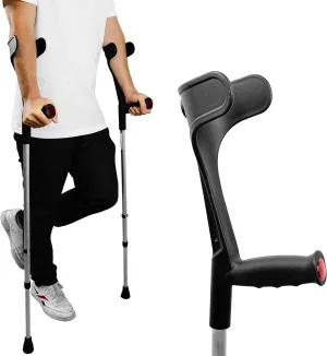 PEPE Mobility - Forearm Crutches for Adults (x2 Units, Open Cuff), Adjustable, Aluminum, Walking - Made in Europe
