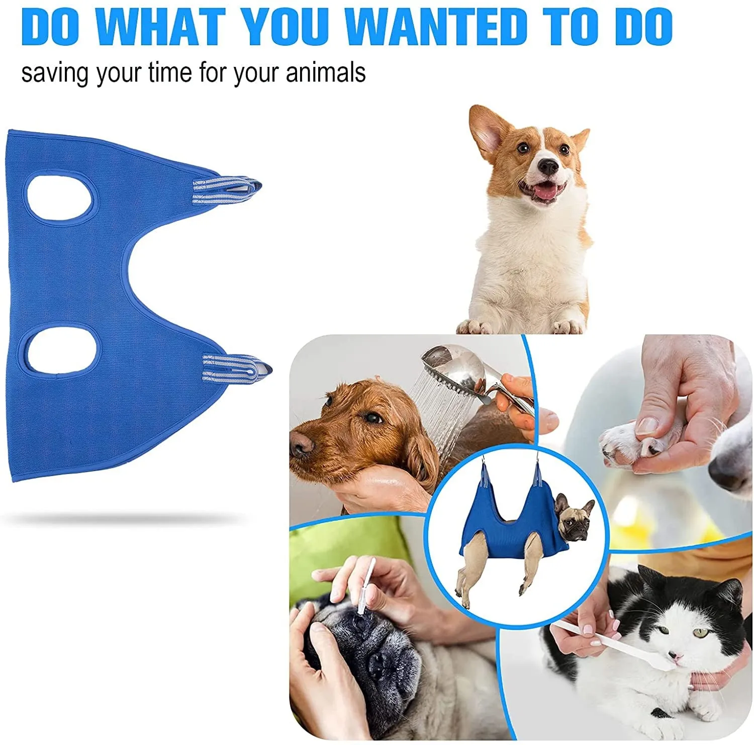 Pet Dog Grooming Hammock Harness for Cats Dogs Dog Sling for Grooming Dog Hammock Nail Clip Trimming Bathing Restraint Bag