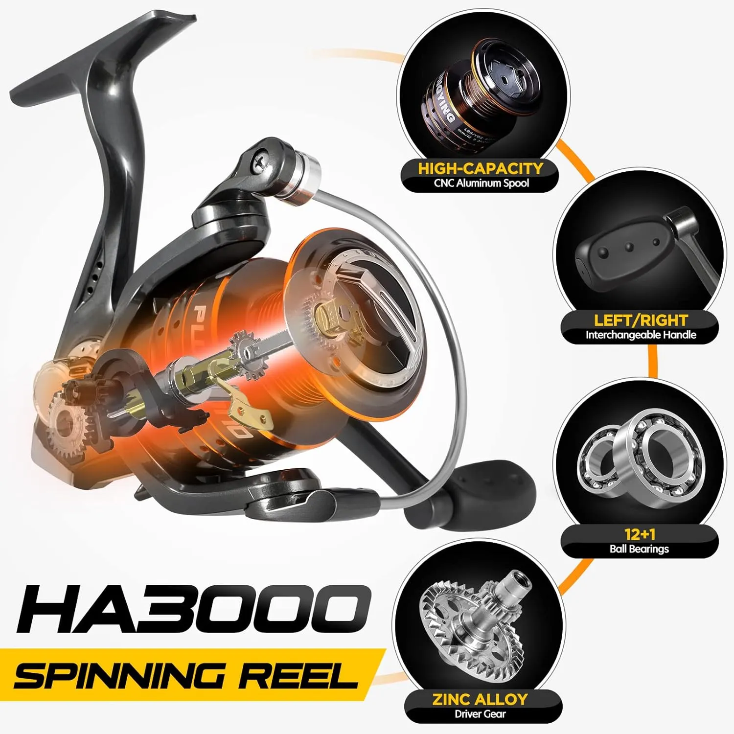 PLUSINNO Fishing Rod and Reel Combos - Carbon Fiber Telescopic Fishing Pole - Spinning Reel 12  1 Shielded Bearings Stainless Steel BB