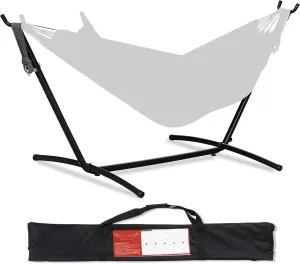 PNAEUT 9FT Hammock Stand Only and Portable Carrying Bag, 550LBS Weight Capacity (Black)