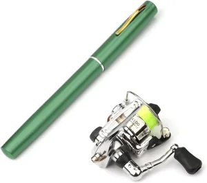 Pocket Collapsible Fishing Rod Reel Combo Mini Pen Fishing Pole Kit Telescopic Fishing Rod Spinning Reel Combo Kit