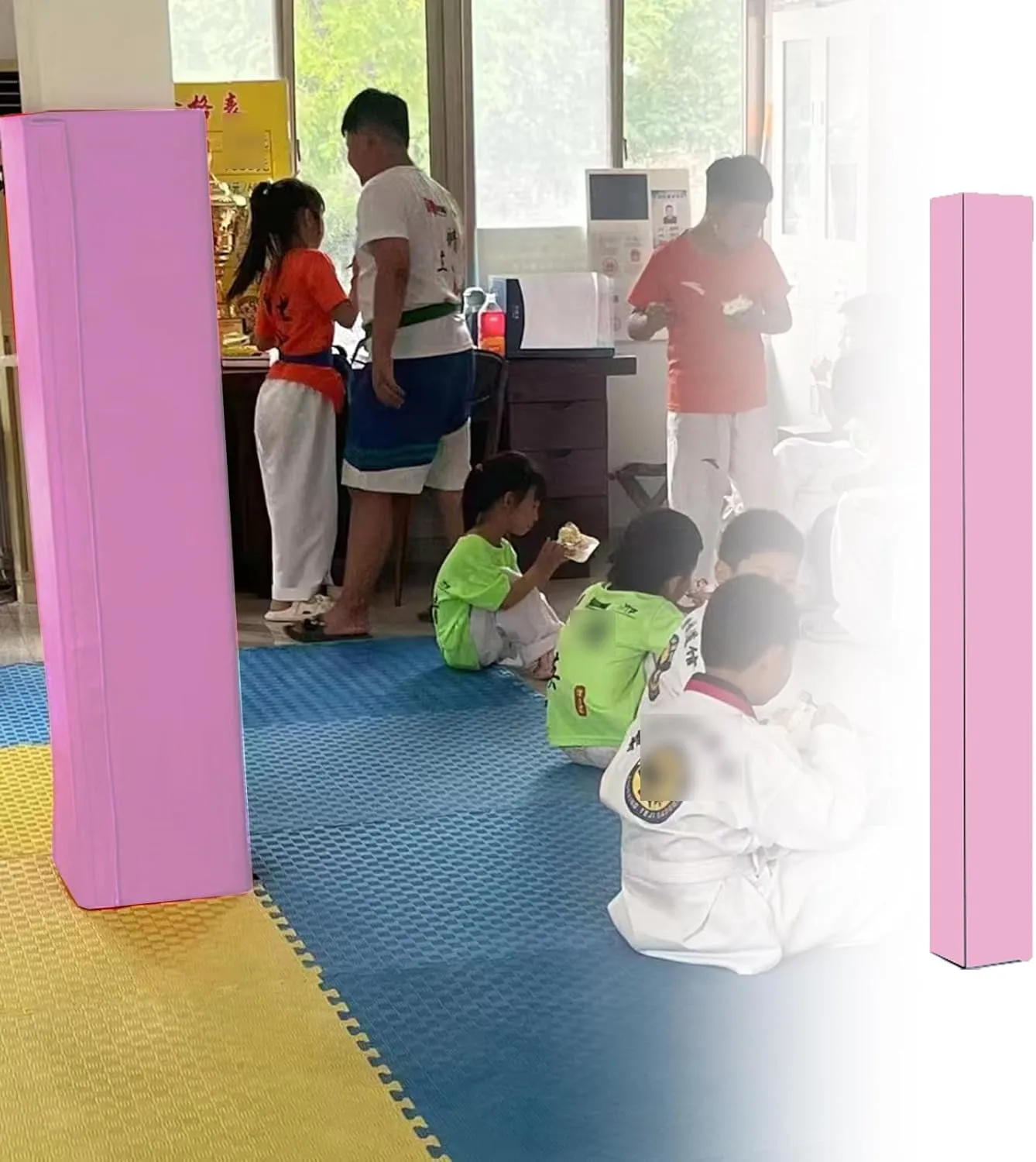 Pole Padding Gym Pole Padding for Trainer Protection and Safety, 72"/ 6ft Tall Wrap Around Pole, Professional Basketball Loop Accessories, Tear-Resistant(Pink A,10x10cm/4x4in)