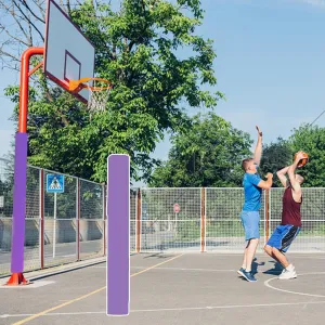 Pole Padding Outdoor Basketball Pole Pad/Post Protector, Self Adhesive Wrap Around Pole for 2.75" - 8.6" Diameter Poles, Customizable Basketball Hoop Padding(Purple,Dia 6.00" (15.4 cm))