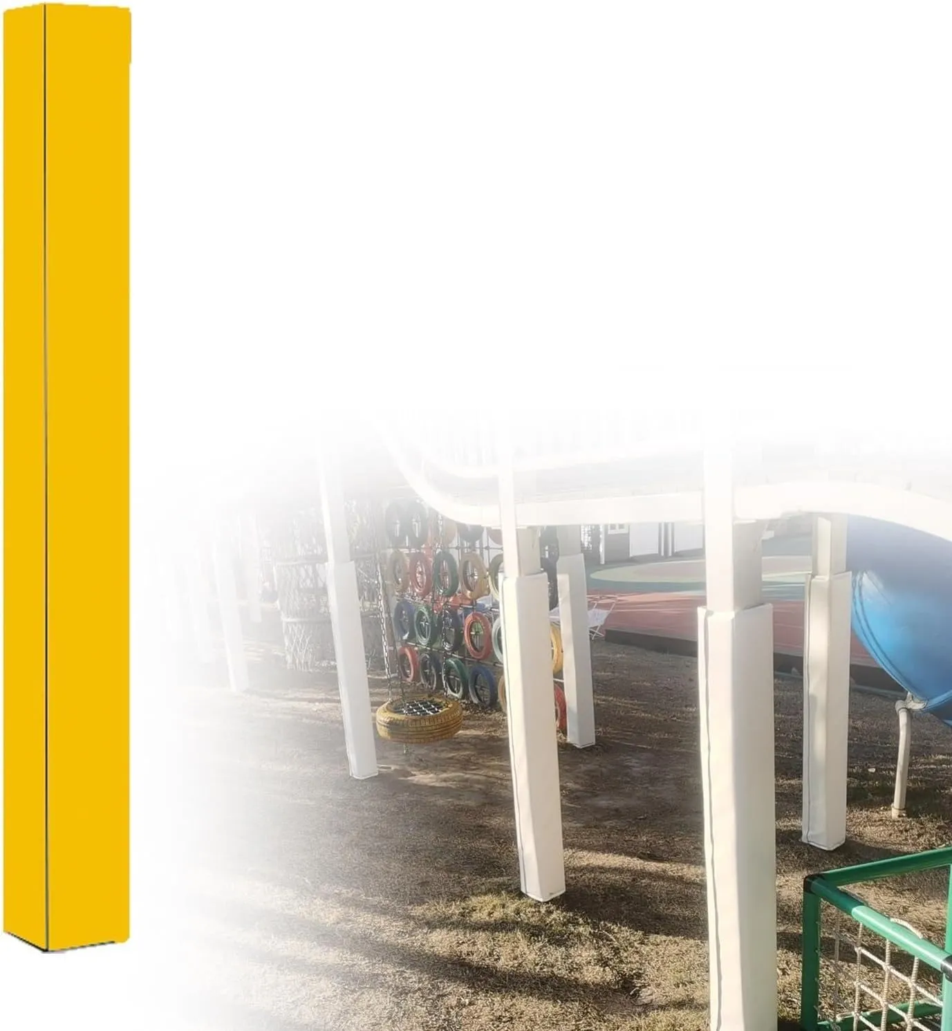 Pole Padding Outdoor Column Wrap with Velcro Straps, Park Pole Padding for Protection and Safety, UV-Resistant Basketball Training Equipment Universal(Yellow,5x5in/12x12cm)