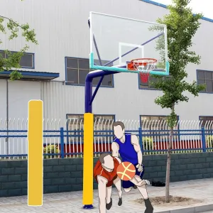 Pole Padding Wrap Around Pole Player Protection and Safety, 72" Tall Basketball Training Pad, Basketball Support Pole Cushion, Playground Poles Protector(Yellow,Dia 22cm(8.6"))