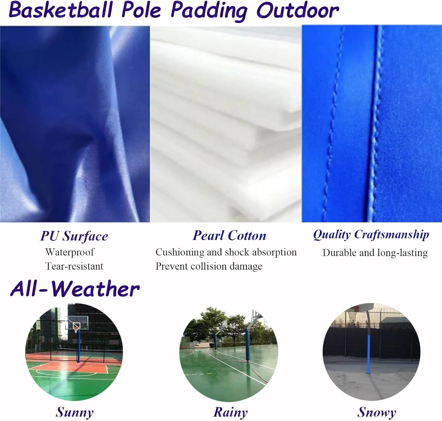 Pole Padding Wrap Around Pole Player Protection and Safety, 72" Tall Basketball Training Pad, Basketball Support Pole Cushion, Playground Poles Protector(Yellow,Dia 22cm(8.6"))