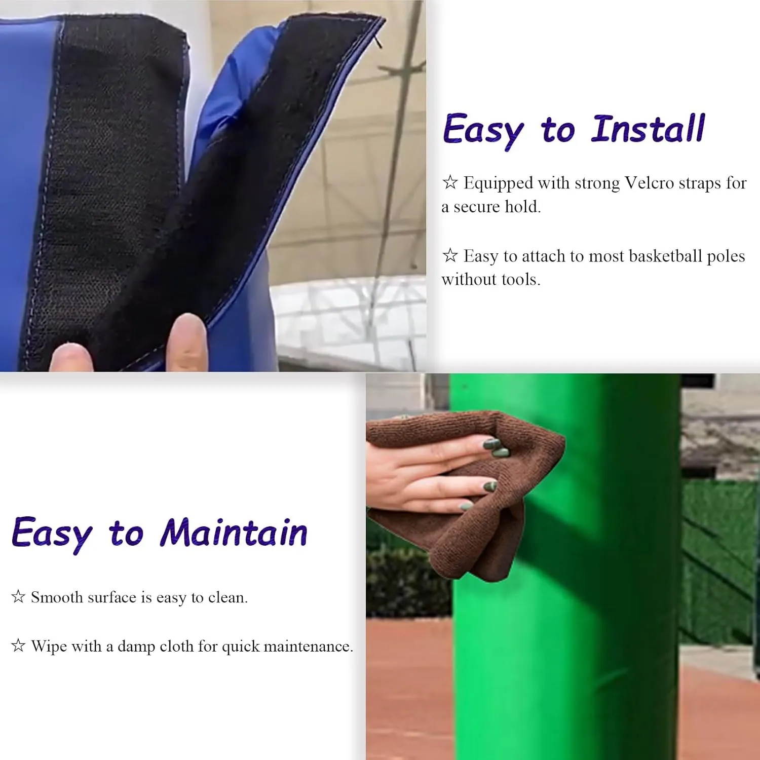 Pole Padding Wrap Around Pole Player Protection and Safety, 72" Tall Basketball Training Pad, Basketball Support Pole Cushion, Playground Poles Protector(Yellow,Dia 22cm(8.6"))