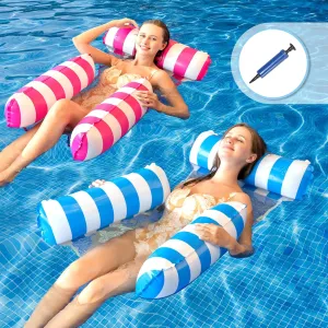 Pool Floats Adult Size Water Hammock Floats for Swimming Pool Chair Floats Inflatable Pool Floats Pool Hammock Floats for Adults Pool Lounge Floating Chair for Pool Beach Ocean Lake