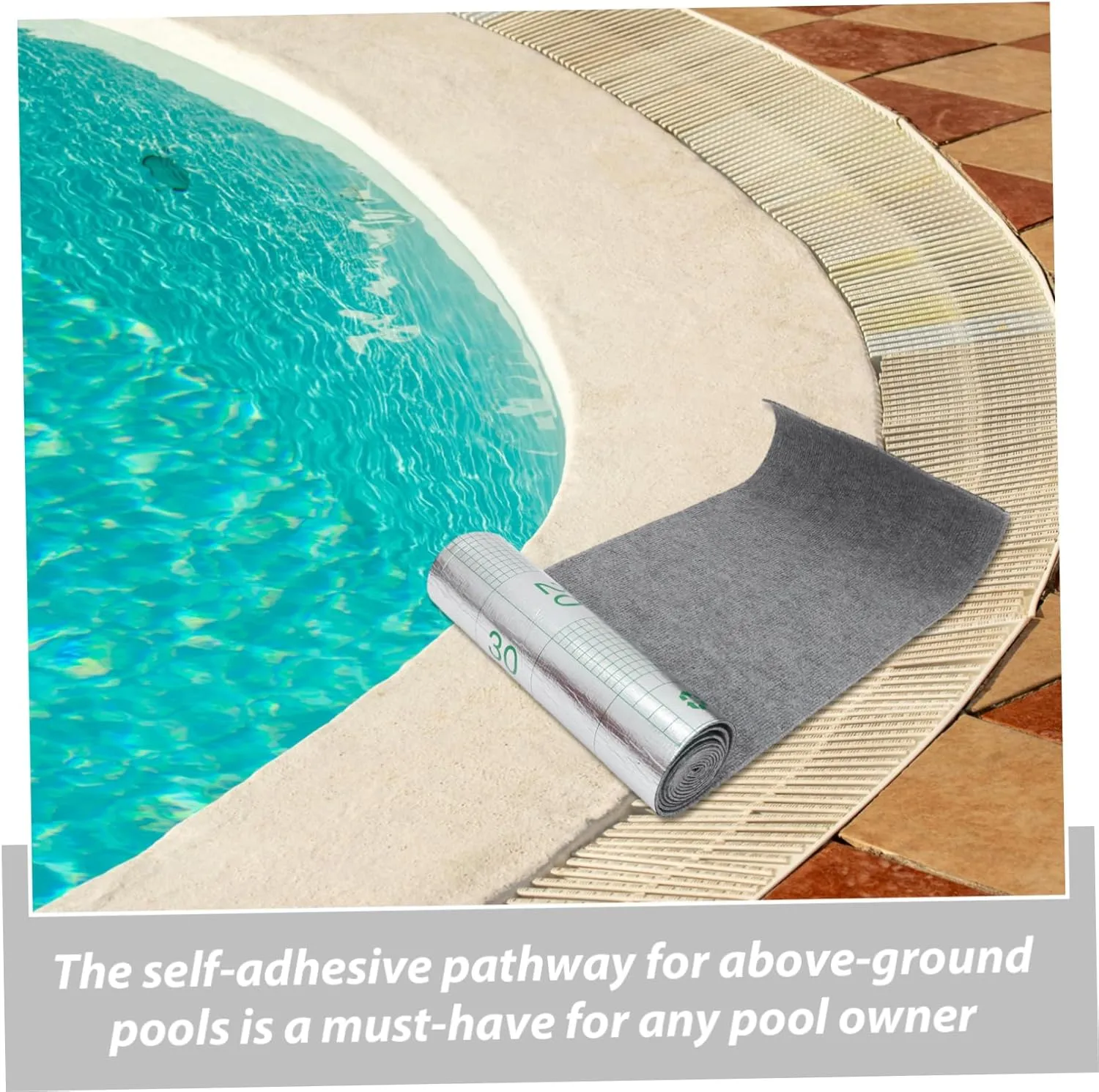 Pool Floor Walkway Above Pool Mat Pool Pathway Mat Self-Adhesive Pool Mat Adhesive Walkway Pad