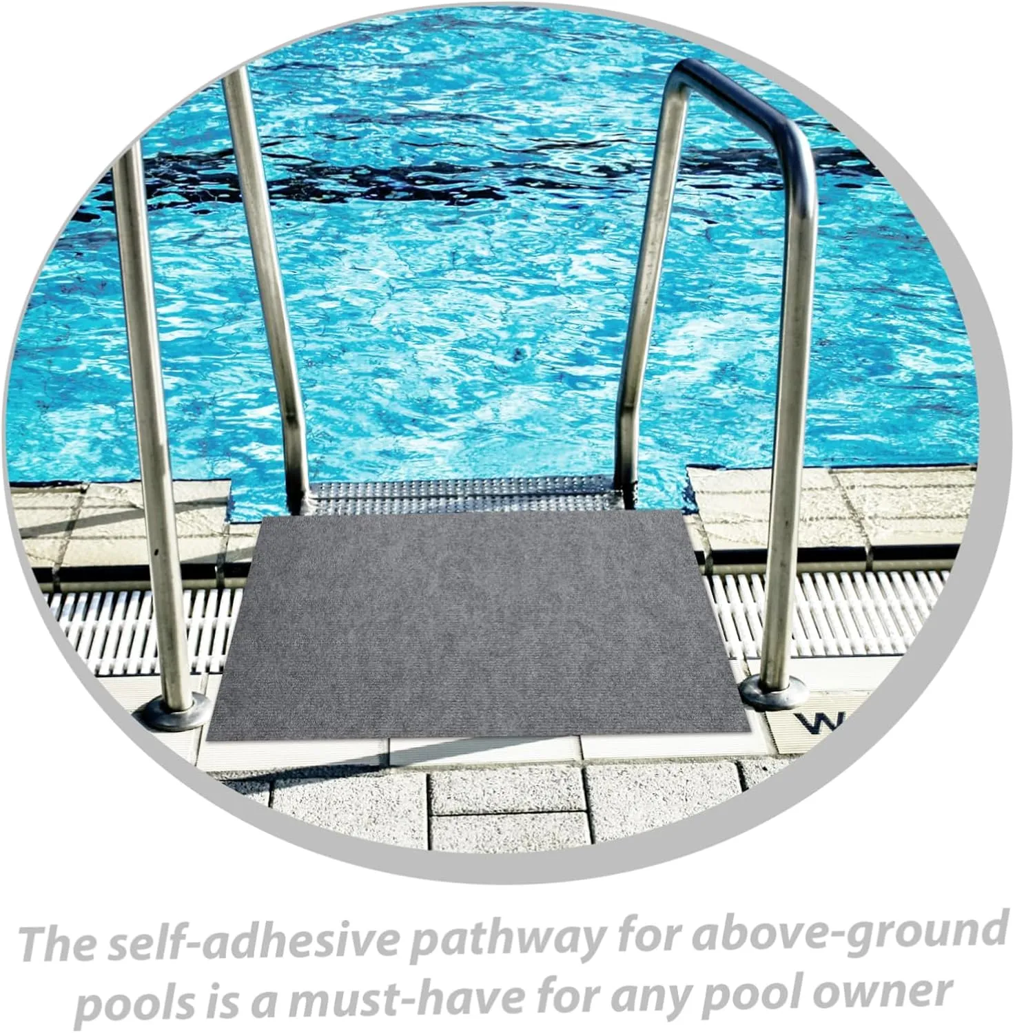 Pool Floor Walkway Above Pool Mat Pool Pathway Mat Self-Adhesive Pool Mat Adhesive Walkway Pad