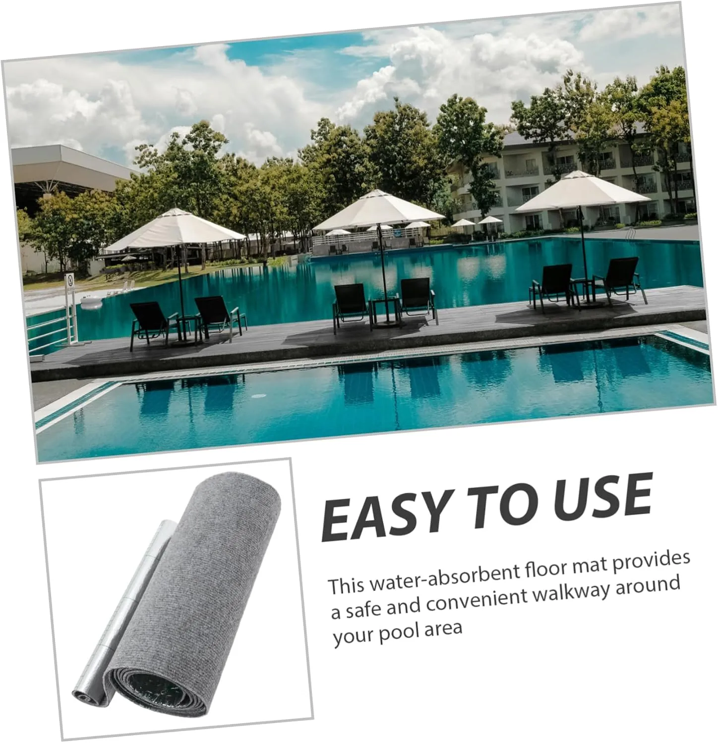 Pool Floor Walkway Above Pool Mat Pool Pathway Mat Self-Adhesive Pool Mat Adhesive Walkway Pad