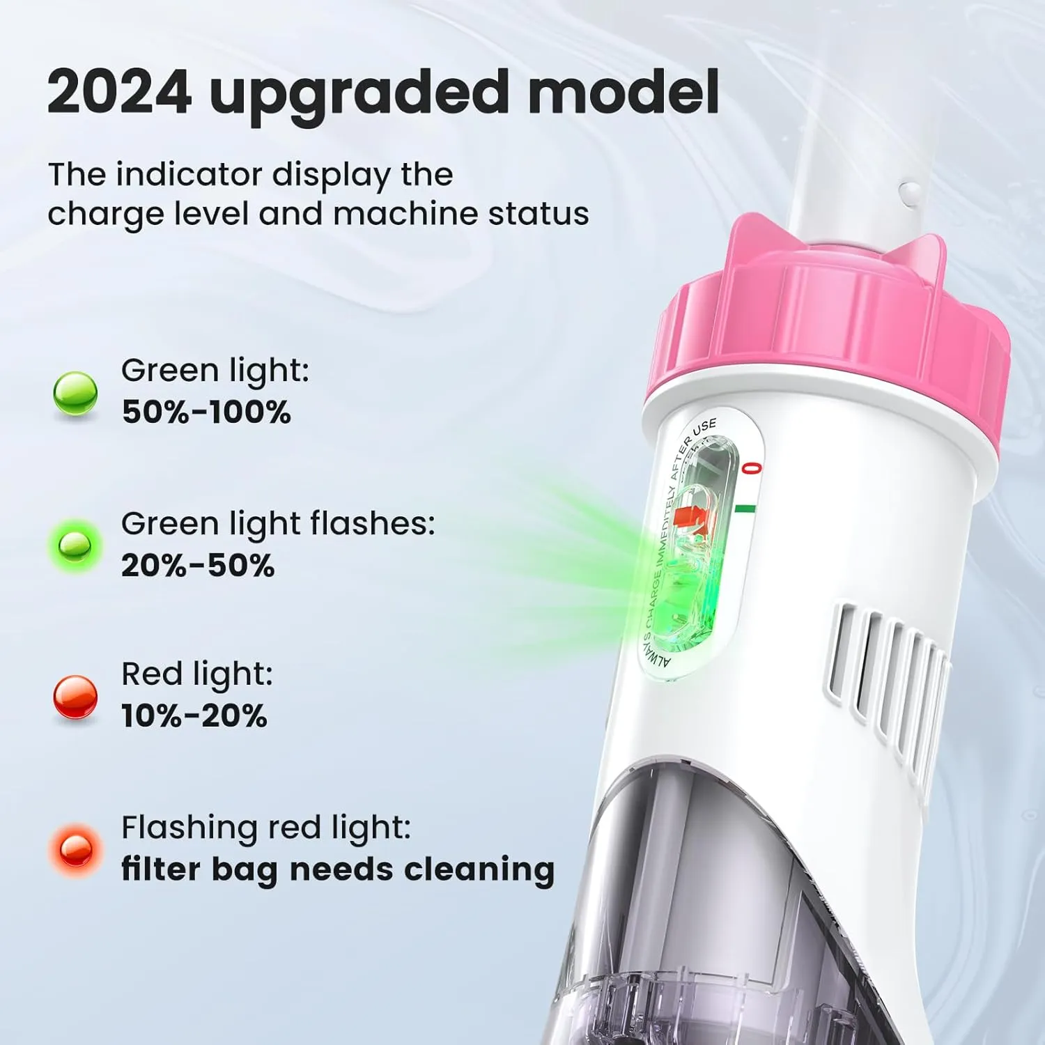 Pool Vacuum for Above Ground Pool with a Telescopic Pole, Running time up to 1H, T403 Handheld Rechargeable Pool Cleaner with Powerful Suction up to 18.5 gallons/min, Ideal for Leaves, Debris
