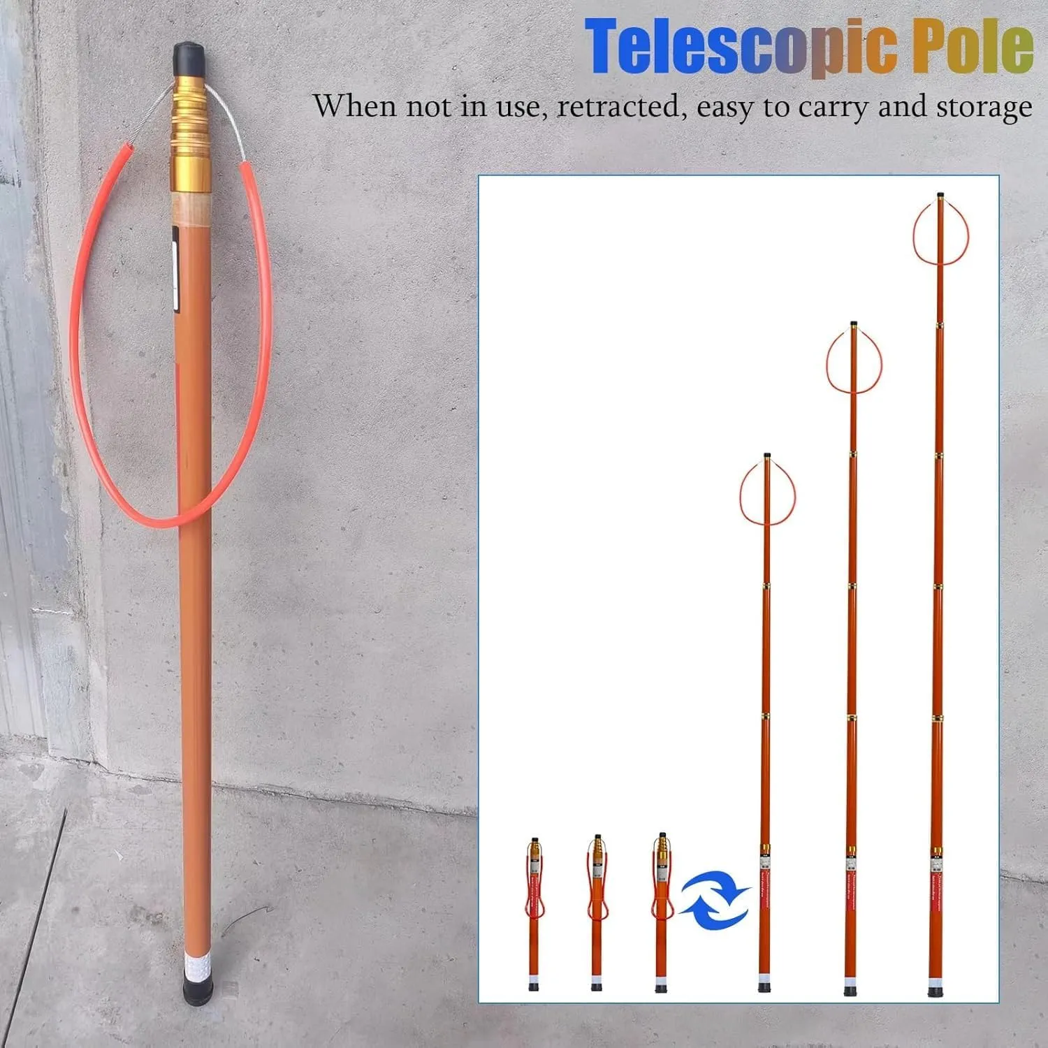 Pools Beach Boat Docks Water Rescue Bar, 14 18 21 32 ft Lifeguard Hook Telescopic Lifesaving Pole Fiberglass, Help Struggling, Drowning Swimmers