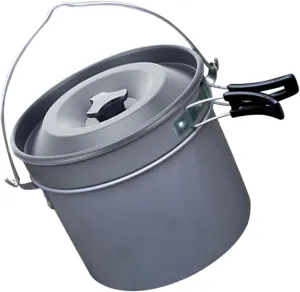 POPETPOP Camping Fire Pit Portable Pot Oxide Aluminum Deep Pot Non-Stick Camping Utensils Set for Outdoor Cooking