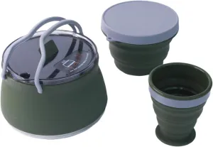 Portable Camping Kettle Teapot with Bowl and Cup for Outdoor Use