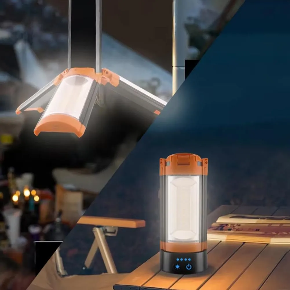 Portable Camping Light with Stand – 10000mAh Rechargeable Camping Light Telescopic Lantern LED Torch, Magnetic Collapsible Camping Lantern, Cordless Dimmable Camping Tent Lamp for Outdoor Emergency