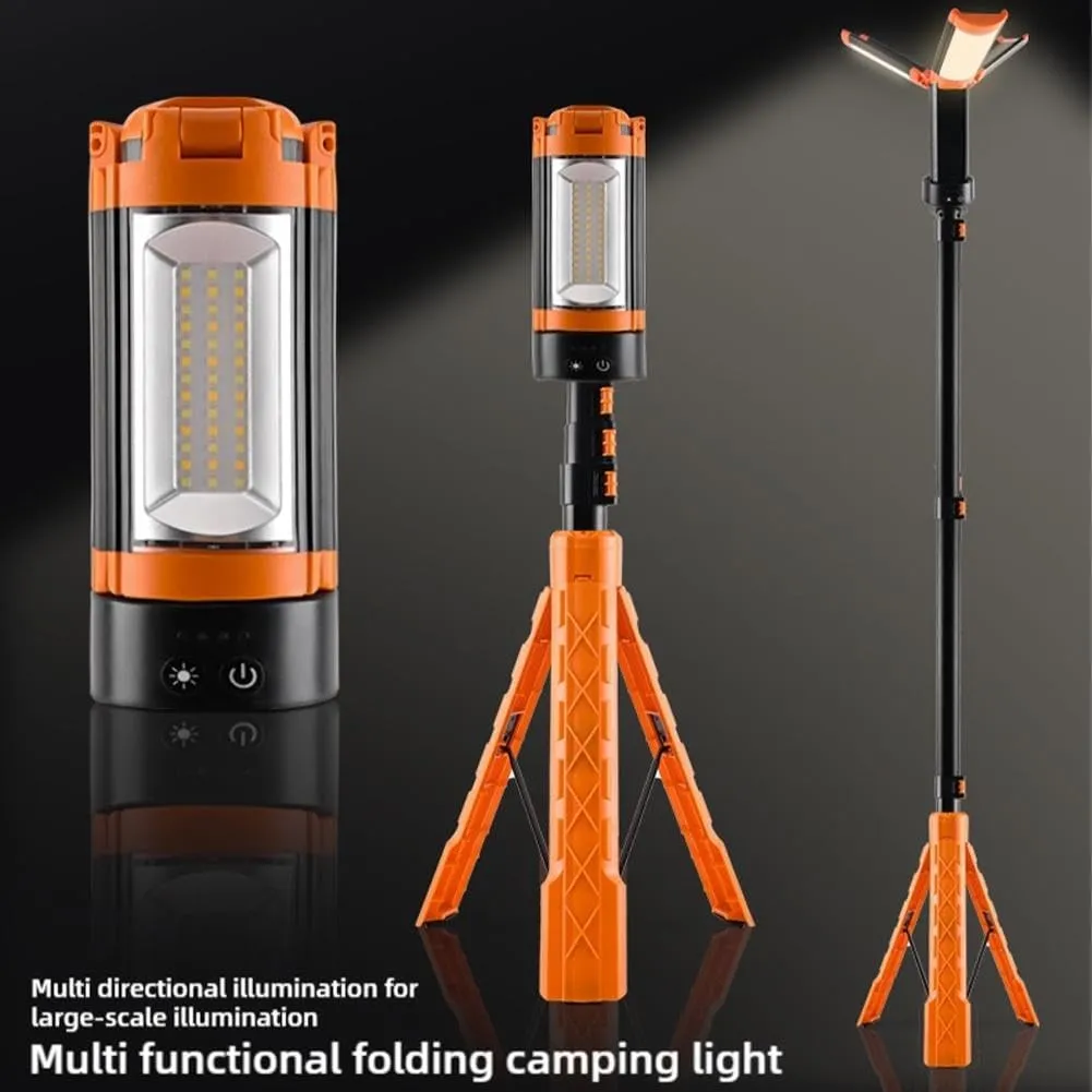 Portable Camping Light with Stand,Rechargeable LED Work Light with Stand,10000 Mah Outdoor Camping LED Light Rechargeable with Magnetic Design,IPX65 Waterproof Tent Lights for Camping Fishing (A)