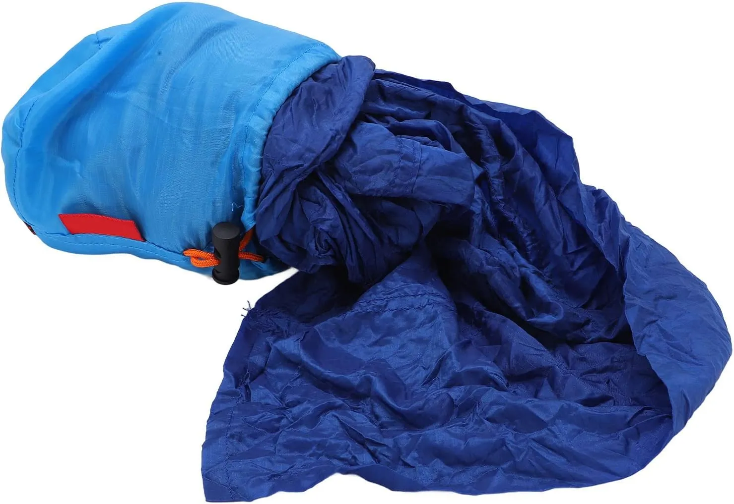 Portable Camping Parachute Hammock with Rollover, Foldable to Palm Size, 200kg Bearing Capacity, Reinforced Aluminum Alloy Snap Hooks, Toughness Nylon Silicone (Blue)